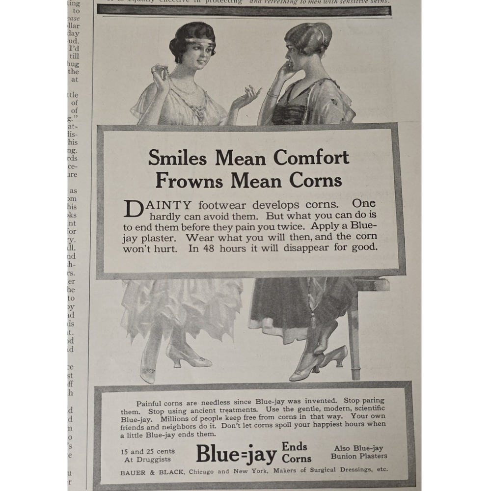 1916 & 1939 Blue Jay Corn Plasters Advertisement Print Original Old Ad Medical